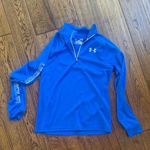 Under Armour royal Blue Long Sleeve quarter zip boys size large